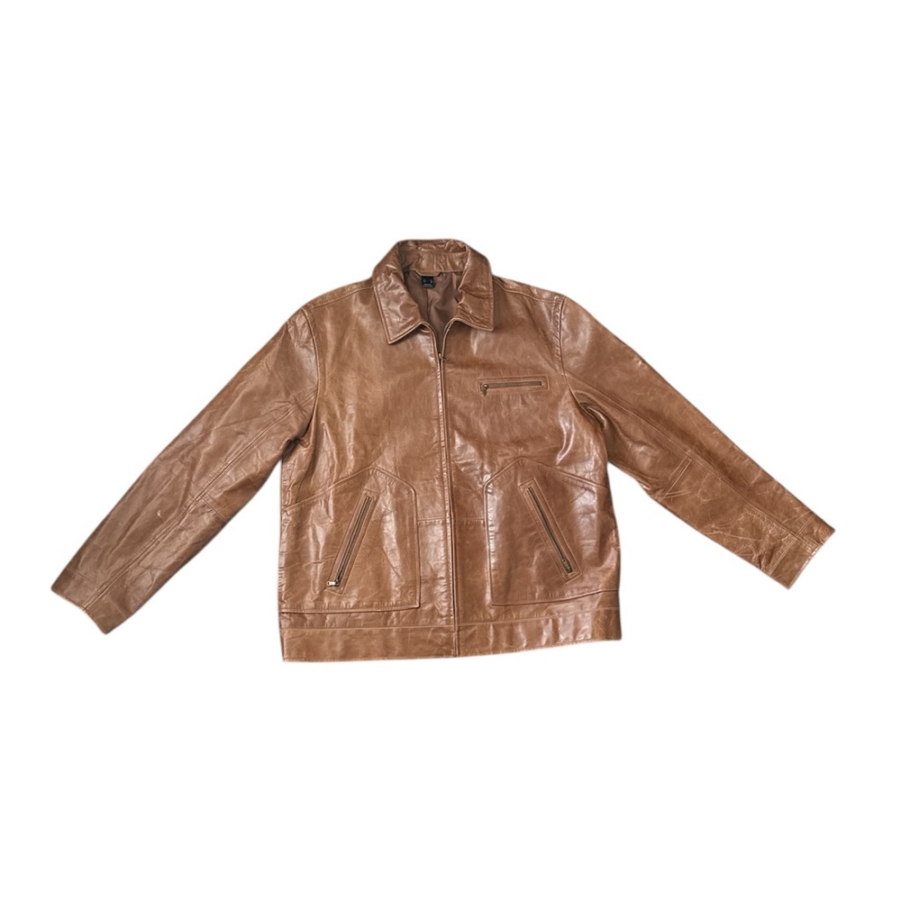Claiborne Tan Leather Jacket Vintage